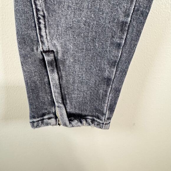 AMO Twist Zip Jeans Womens Size 26 Smoked Black Denim Mid Rise Cropped Skinny - Picture 8 of 15